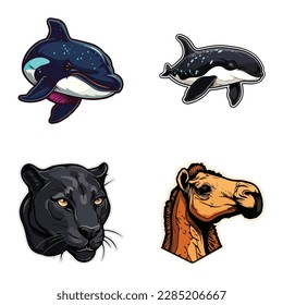 Icono Plano De Animales Aislado En Fondo Blanco