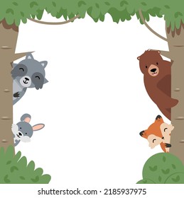 Animals flat Jungle landscape background