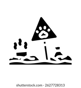 animais fugindo da zona poluída ícone de poluição química vetor. animais fugindo da zona poluída sinal de poluição química. ilustração de símbolo isolado