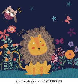 Animals and floral elements for children