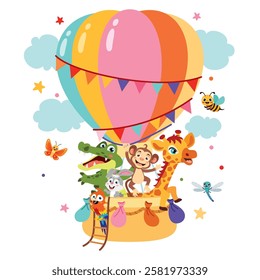 Animals Flying With Air Balloon