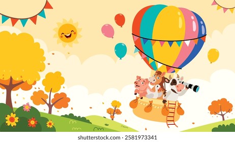 Animals Flying With Air Balloon