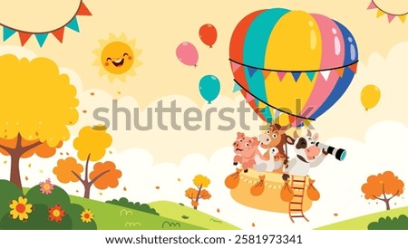 Animals Flying With Air Balloon