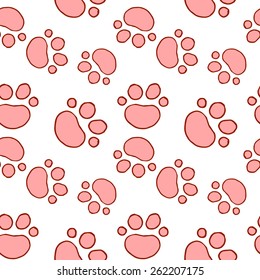 Animals foot print seamless pattern