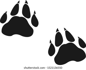 Animals footprint, illustration, vector on white background.