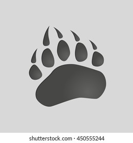 Animals Footprints: Bear Paw. Isolated Illustration Vector. Bear Paw Silhouette