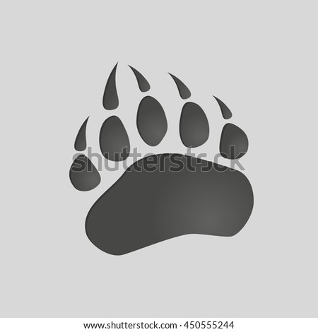 Animals footprints: bear paw. Isolated illustration vector. Bear paw silhouette