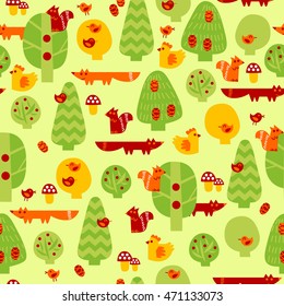 animals in the forest. pattern