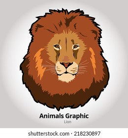 Animals Graphic - detail lion, vector illustration