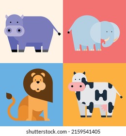 animals group basic forms style icons