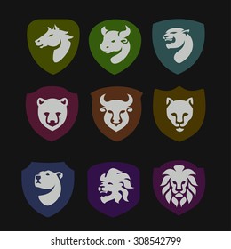 animals heraldic shields