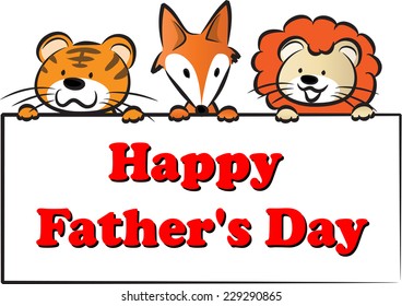 animals holding a greeting card