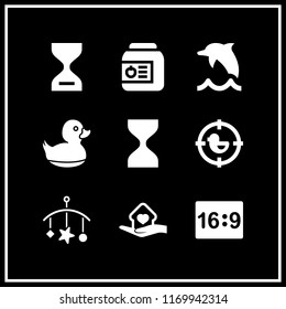animals icon. 9 animals vector set. dolphin, wait, conserve and baby mobile icons for web and design about animals theme