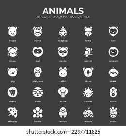Animals Icon Pack With White Color