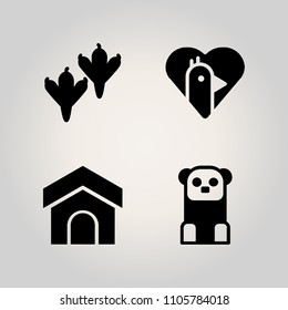 Animals icon set. adorable, face, funny and air illustration vector icons for web and design