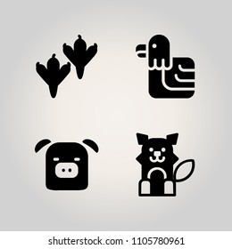 Animals icon set. agriculture, european, dangerous and canis illustration vector icons for web and design