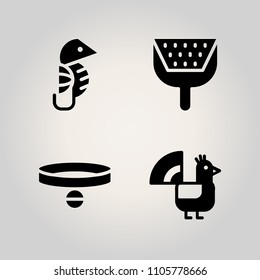 Animals icon set. agriculture, toilet, china and tattoo illustration vector icons for web and design