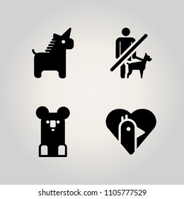 Animals icon set. attention, black, illegal and natural illustration vector icons for web and design
