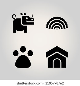 Animals icon set. black, sea, zoo and veterinarian illustration vector icons for web and design