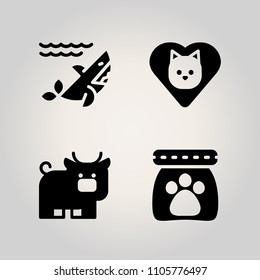 Animals icon set. carcharodon, danger, teeth and spain illustration vector icons for web and design