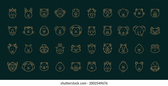 Animals Icon Set. Cartoon Animal Icon. Icon design. Template elements