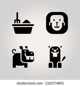 Animals icon set. cat, summer, care and primate illustration vector icons for web and design