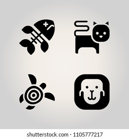 Animals icon set. chart, underwater, figure and swim illustration vector icons for web and design