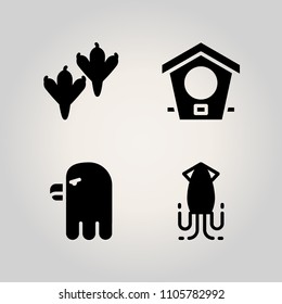 Animals icon set. collection, garden, eye and flower illustration vector icons for web and design