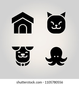 Animals icon set. color, illustration, cartoon and dog illustration vector icons for web and design