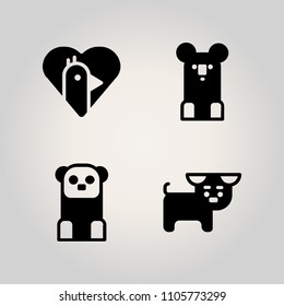 Animals icon set. decoration, elements, brown and embracing illustration vector icons for web and design