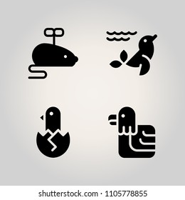 Animals icon set. domestic, abstract, single and ribbon illustration vector icons for web and design