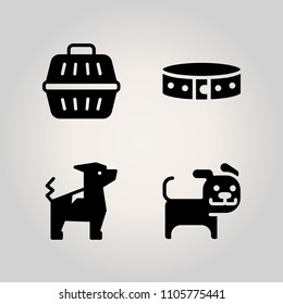 Animals icon set. face, police, purebred and portrait illustration vector icons for web and design