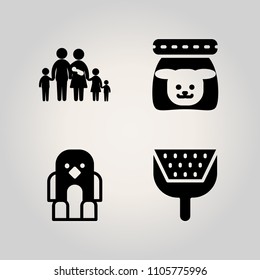 Animals icon set. flying, dry, sandbox and romantic illustration vector icons for web and design