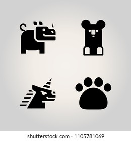 Animals icon set. footprint, eucalyptus, fat and koala illustration vector icons for web and design