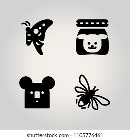 Animals icon set. honey, australia, wasp and beekeeping illustration vector icons for web and design