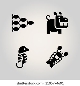 Animals icon set. illustration, claw, horse and torso illustration vector icons for web and design