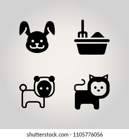 Animals icon set. illustration, collection, kitty and fur illustration vector icons for web and design