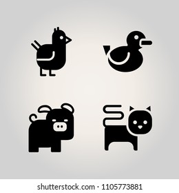 Animals icon set. industry, beak, float and swim illustration vector icons for web and design