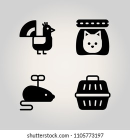 Animals icon set. kennel, object, bag and toy illustration vector icons for web and design