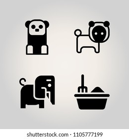 Animals icon set. litter, print, ram and environment illustration vector icons for web and design