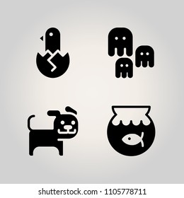 Animals icon set. market, product, small and deep illustration vector icons for web and design