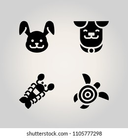 Animals icon set. meal, asian, symbol and red illustration vector icons for web and design