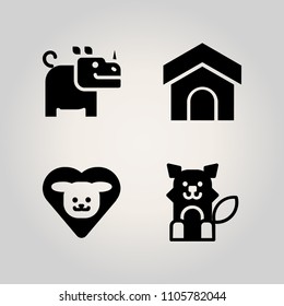 Animals icon set. pet, red, kennel and natural illustration vector icons for web and design