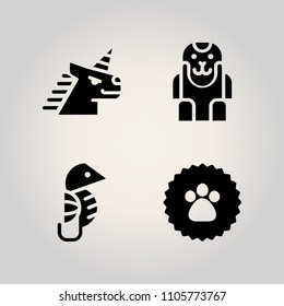 Animals icon set. portrait, magic, humanity and fairytale illustration vector icons for web and design