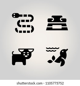 Animals icon set. shirt, sale, wooden and young illustration vector icons for web and design