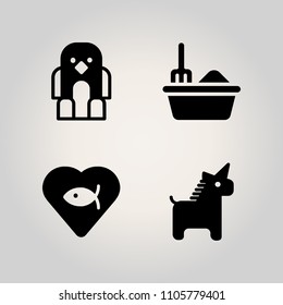 Animals icon set. shovel, messy, monochrome and feces illustration vector icons for web and design