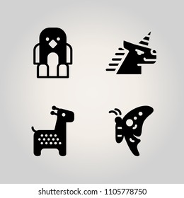Animals icon set. single, eye, girl and pattern illustration vector icons for web and design