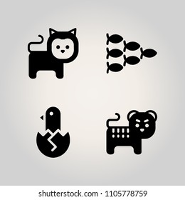 Animals icon set. snack, jungle, beauty and wilderness illustration vector icons for web and design