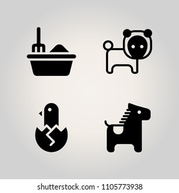 Animals icon set. tray, clay, background and hand illustration vector icons for web and design