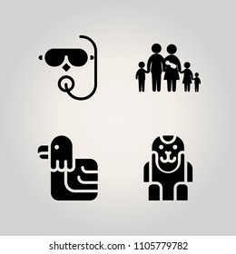 Animals icon set. underwater, bird, predator and sweet illustration vector icons for web and design